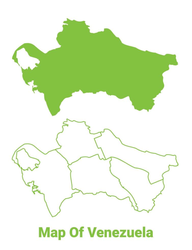 Green Turkemanistan map outline and flat illustration vector