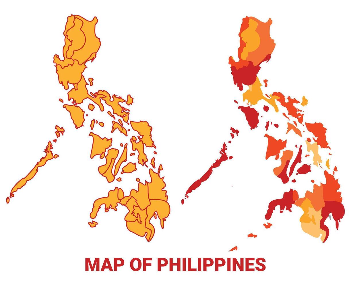 Philippines Map Yellow regions orange political map vector