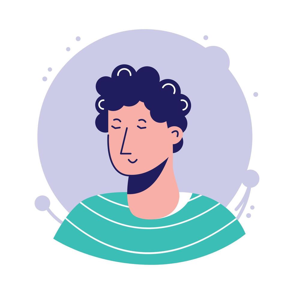 Unique icon of a young man in modern style.,,. vector