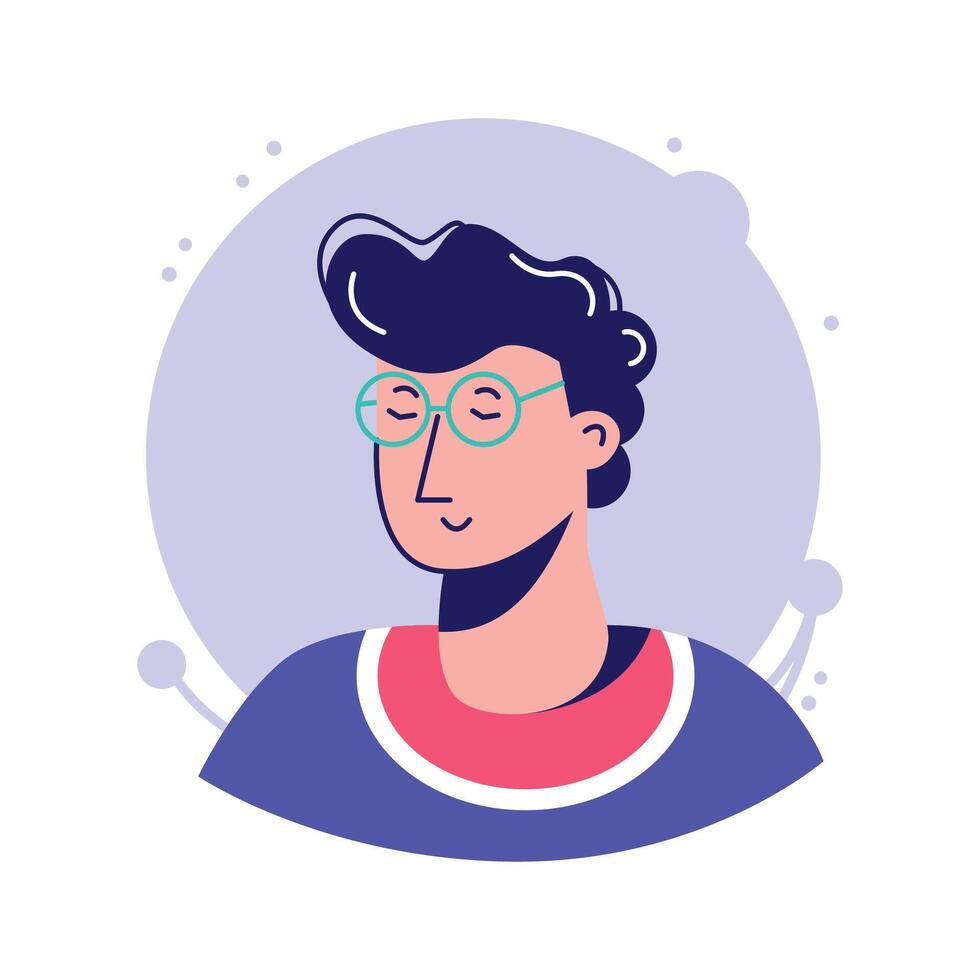 Unique icon of a young man in modern style.,. vector