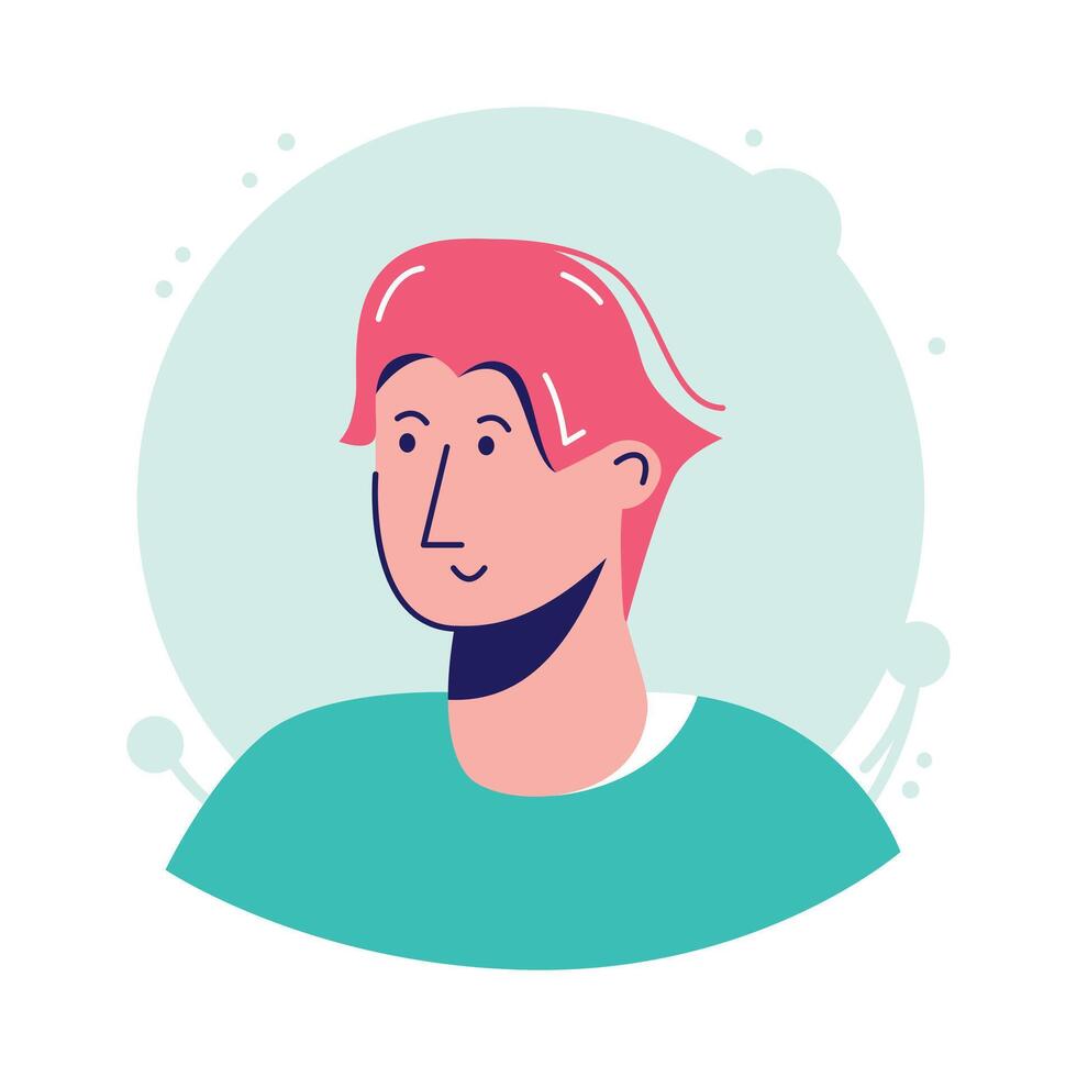Unique icon of a young man in modern style,. vector