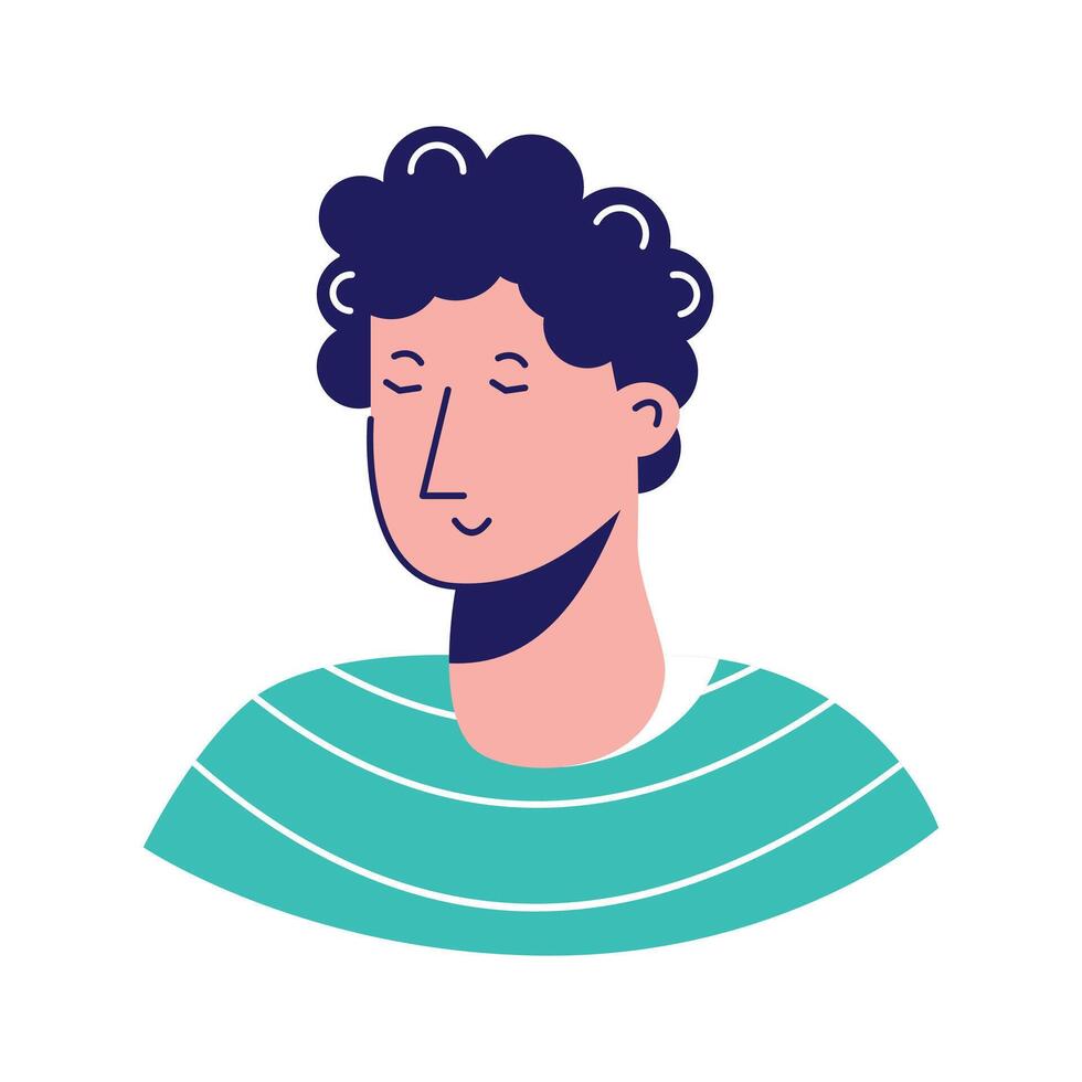 Unique icon of a young man in modern style,.. vector