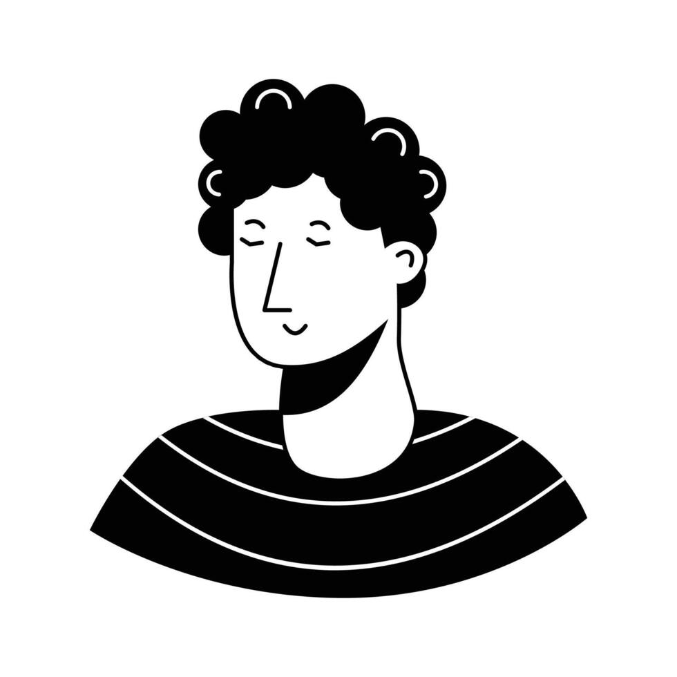 Unique icon of a young man in modern style,..' vector