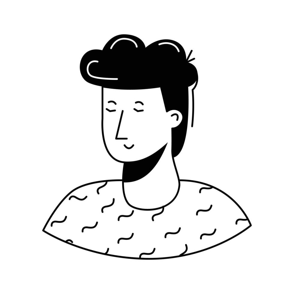 Portrait of a calm young man in modern style,.,' , vector