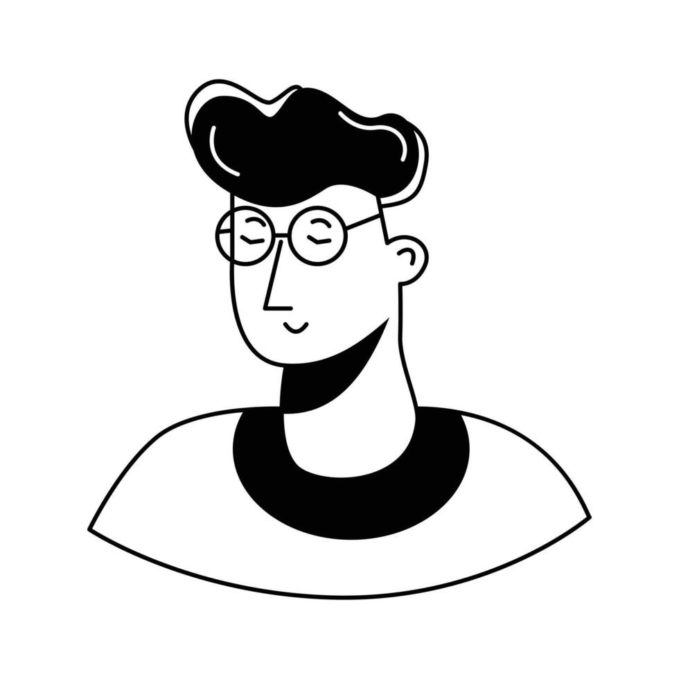 Unique icon of a young man in modern style,.,' , vector