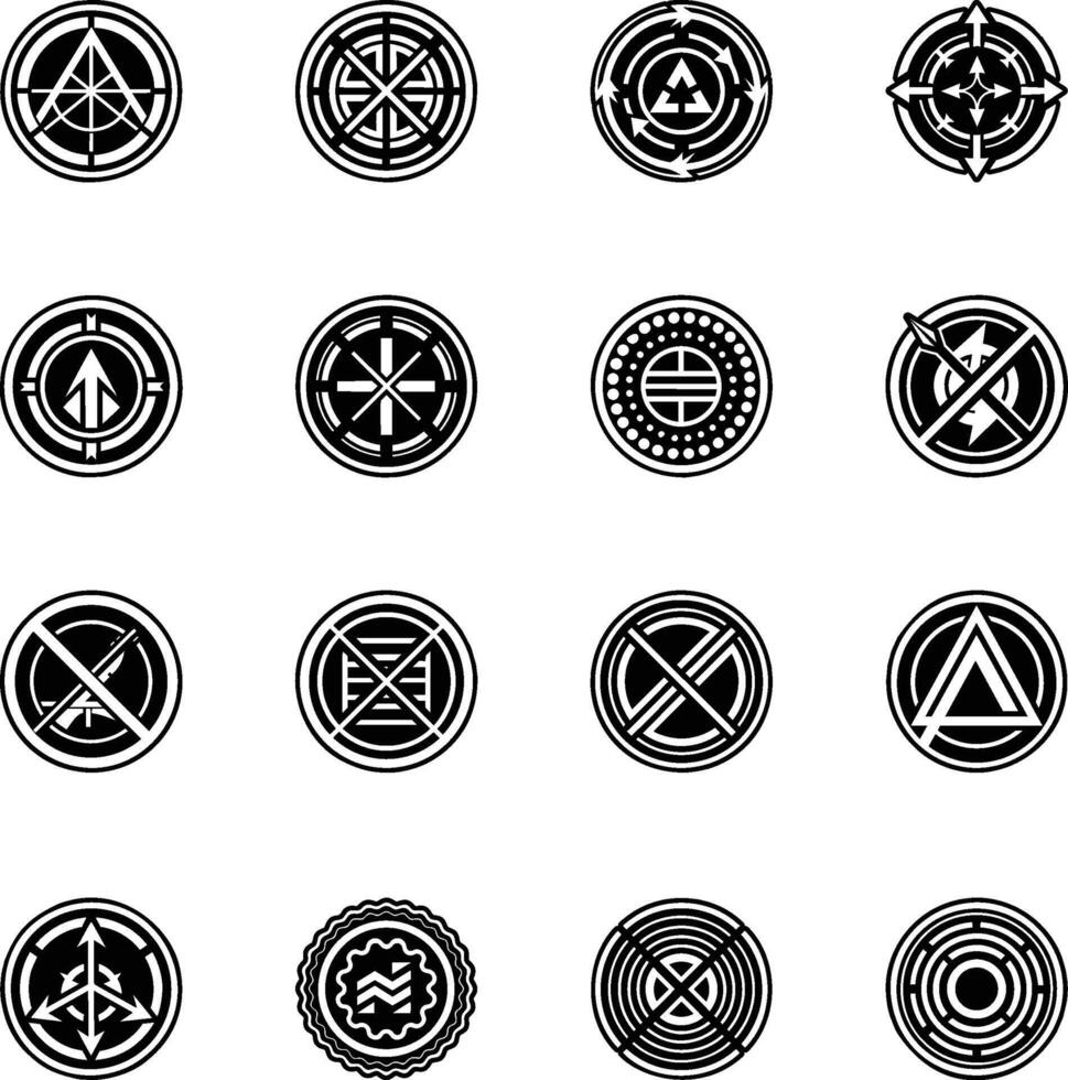 Set of Hobo Artwork and Symbols Glyph Style Icons vector