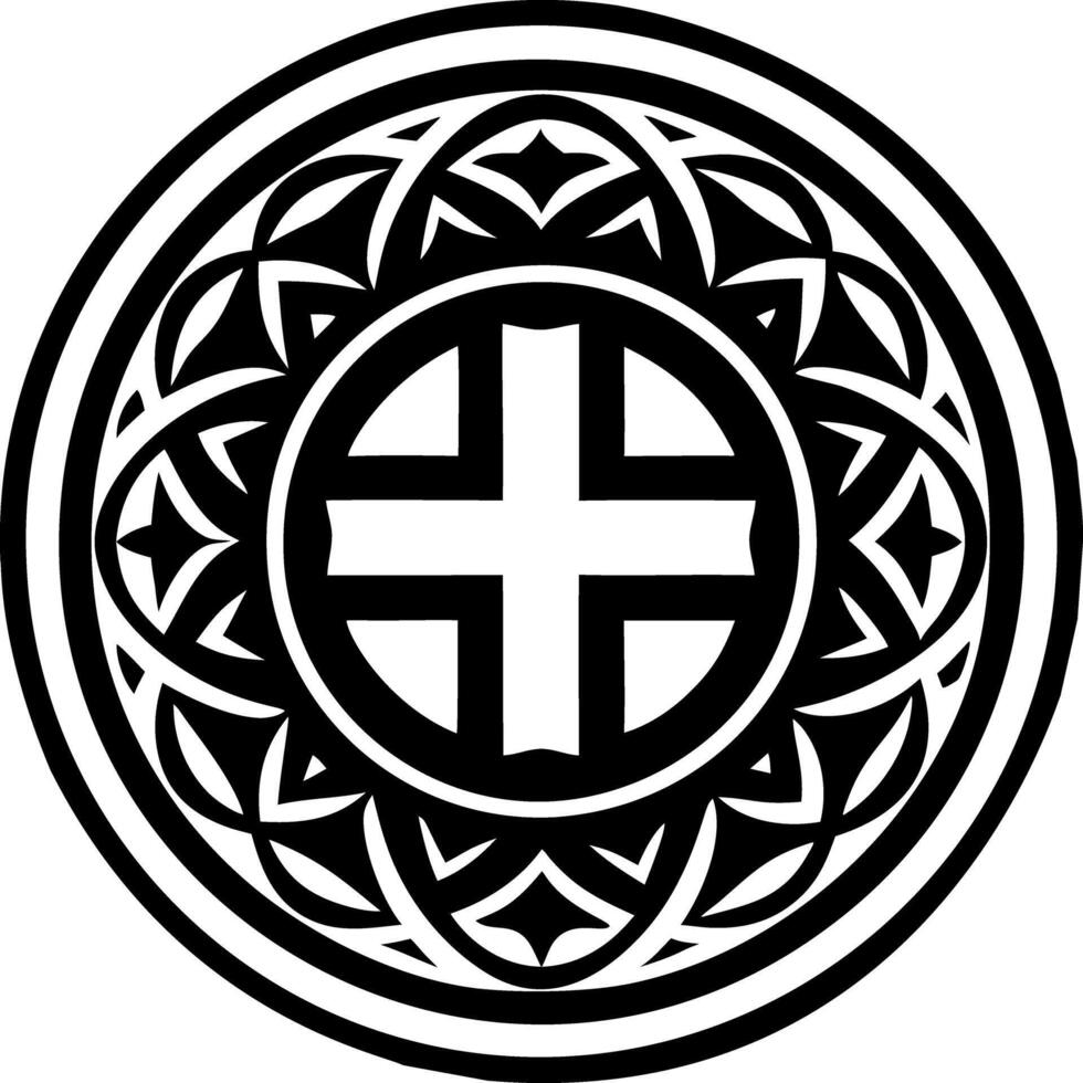 Holy cross symbol icon in solid style vector