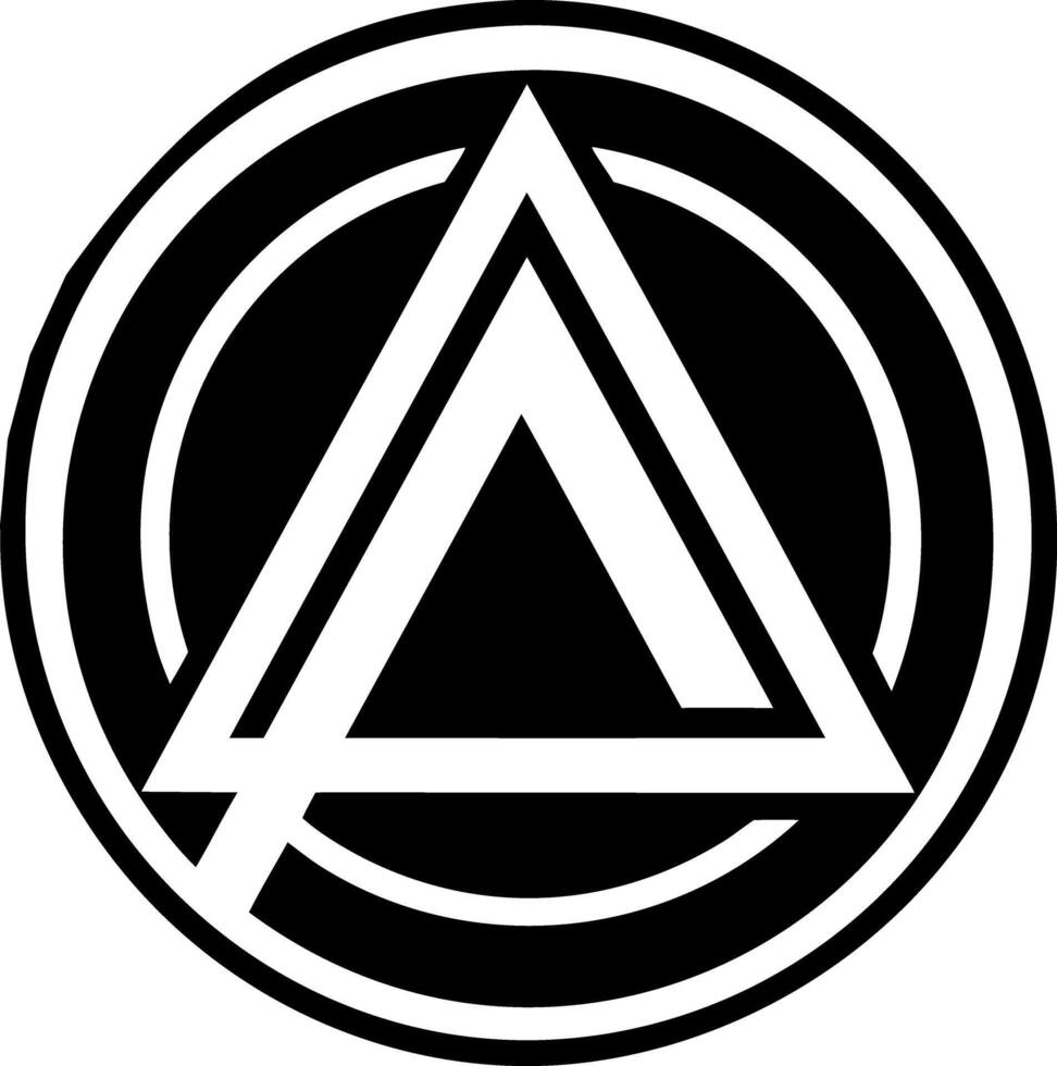 A filled style icon of triangle symbol vector