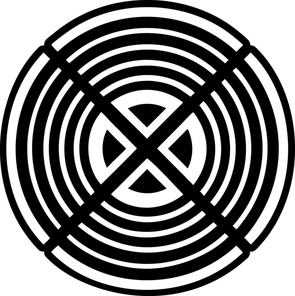 Concentric circles icon in filled style vector