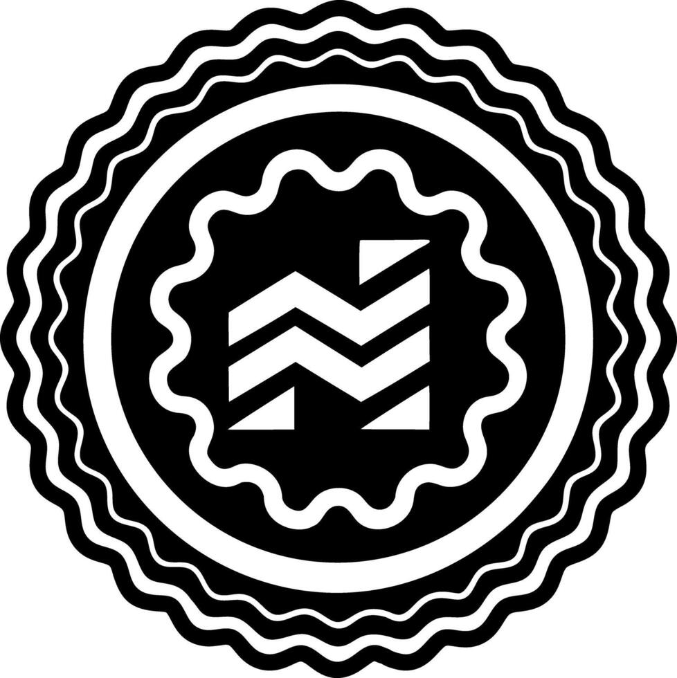 Wavy circle icon in glyph style vector