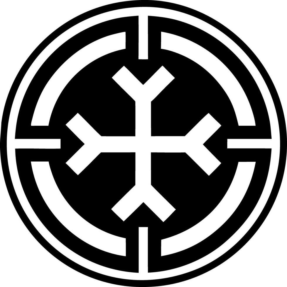 Religious cross icon in glyph style vector