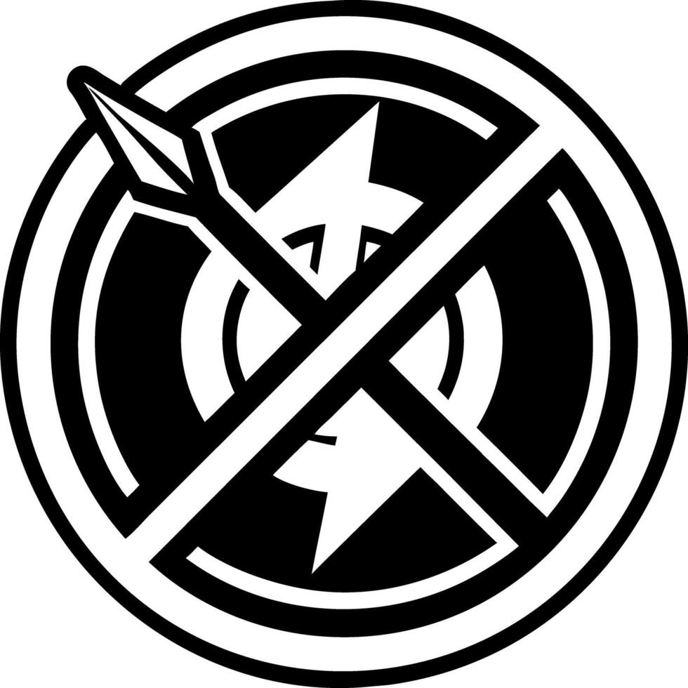 No war sign icon in glyph style vector