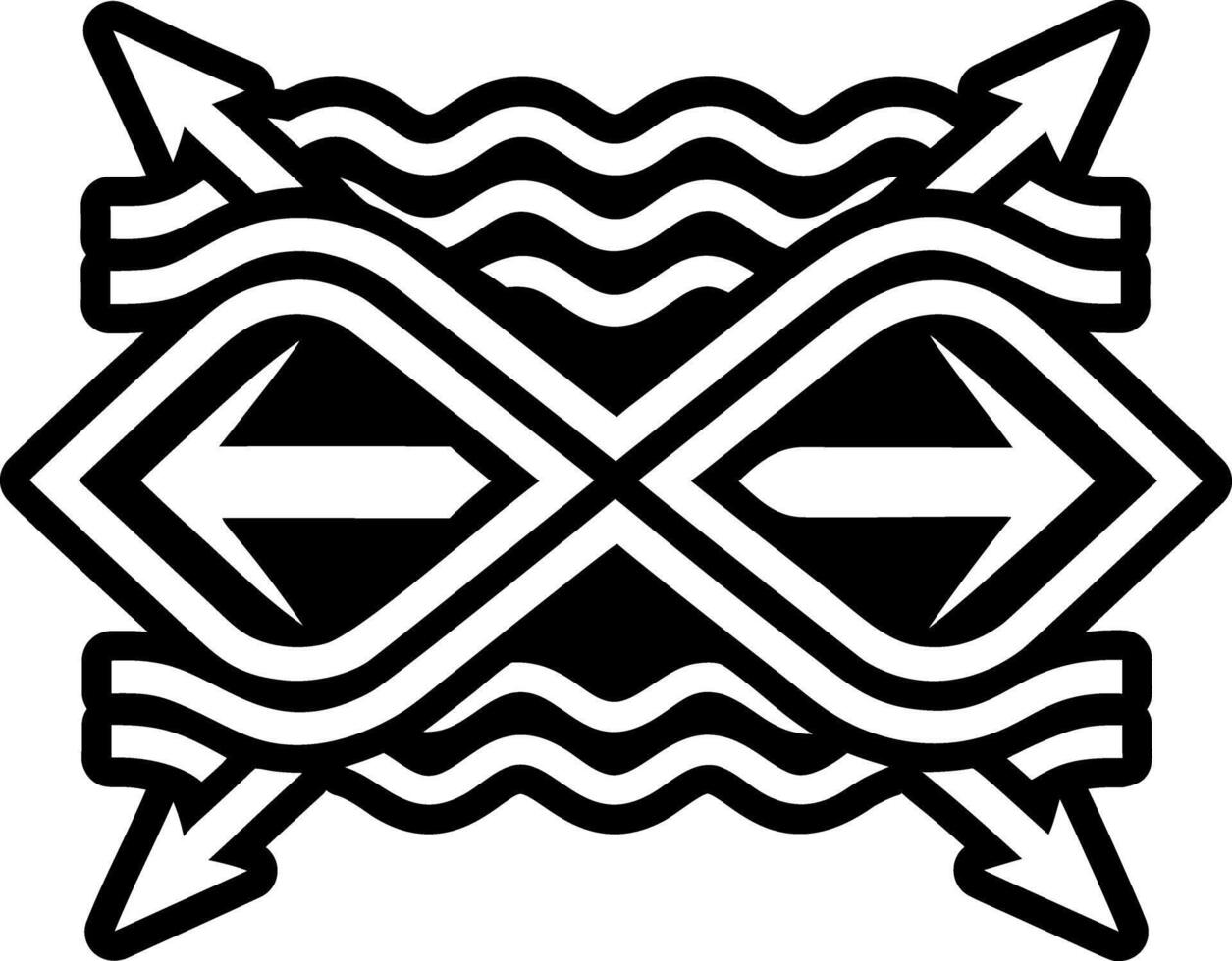 A filled style icon of parallel waves symbol vector
