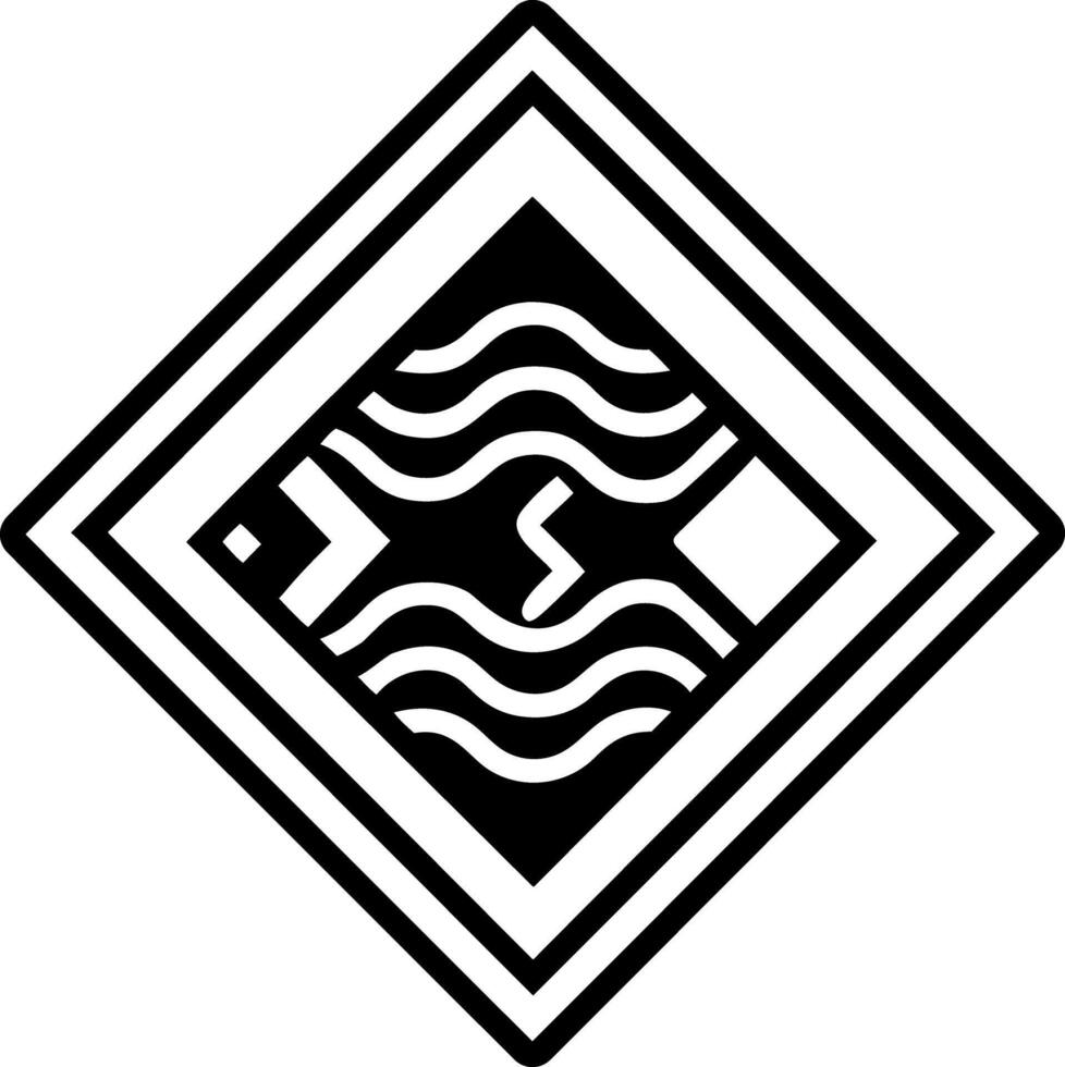 Water waves symbol icon in filled style vector