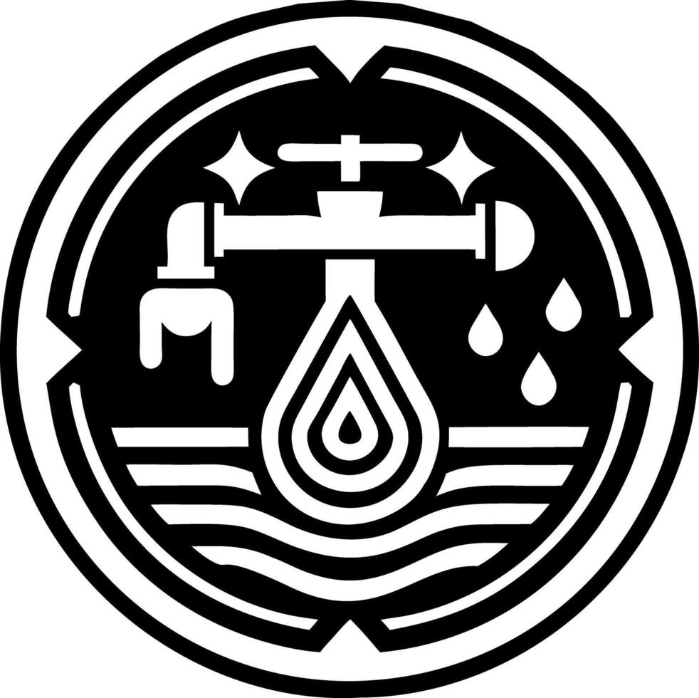 A glyph style icon of water source symbol vector