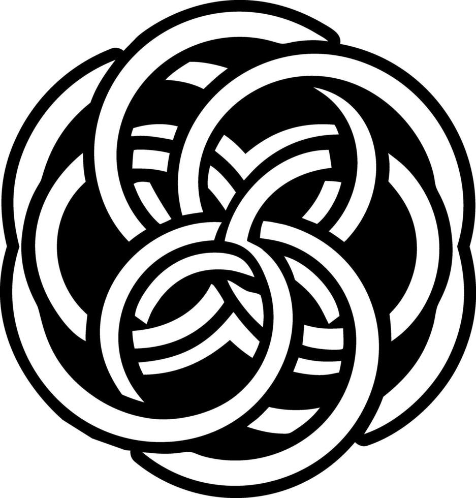 A filled style icon of interlocked circles symbol vector