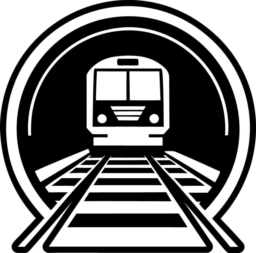 Train station symbol icon in solid style vector