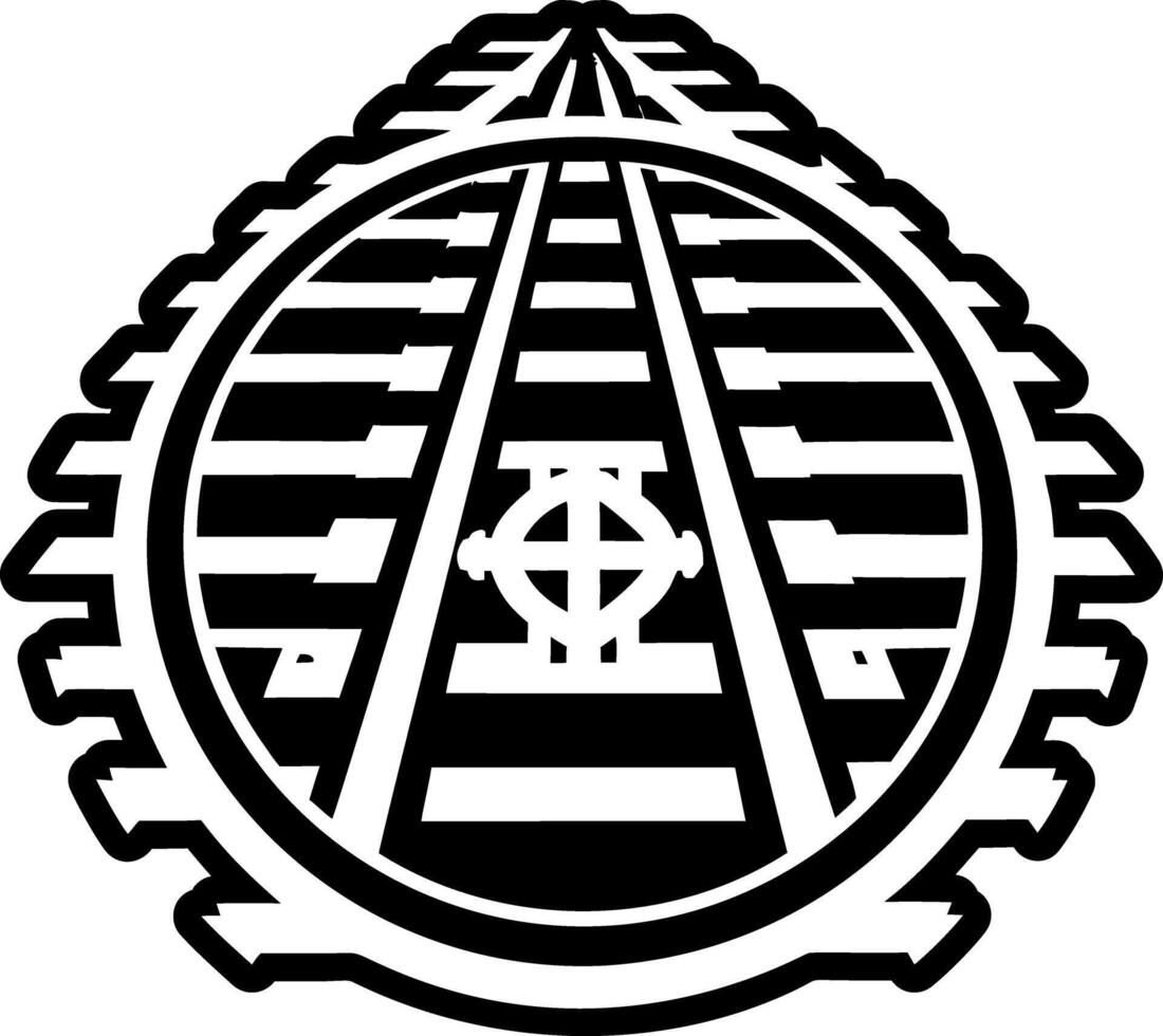 Rail track symbol icon in solid style vector