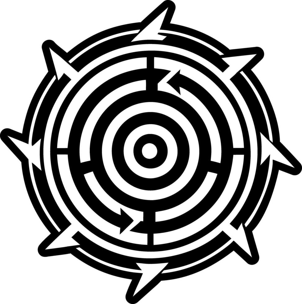 Sacred spiral symbol icon in glyph style vector