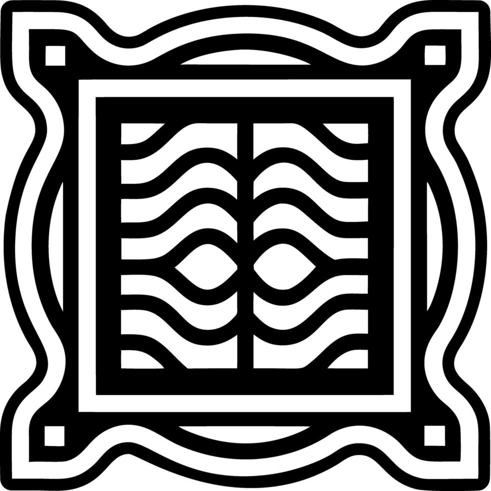 A solid style icon of square waves symbol vector