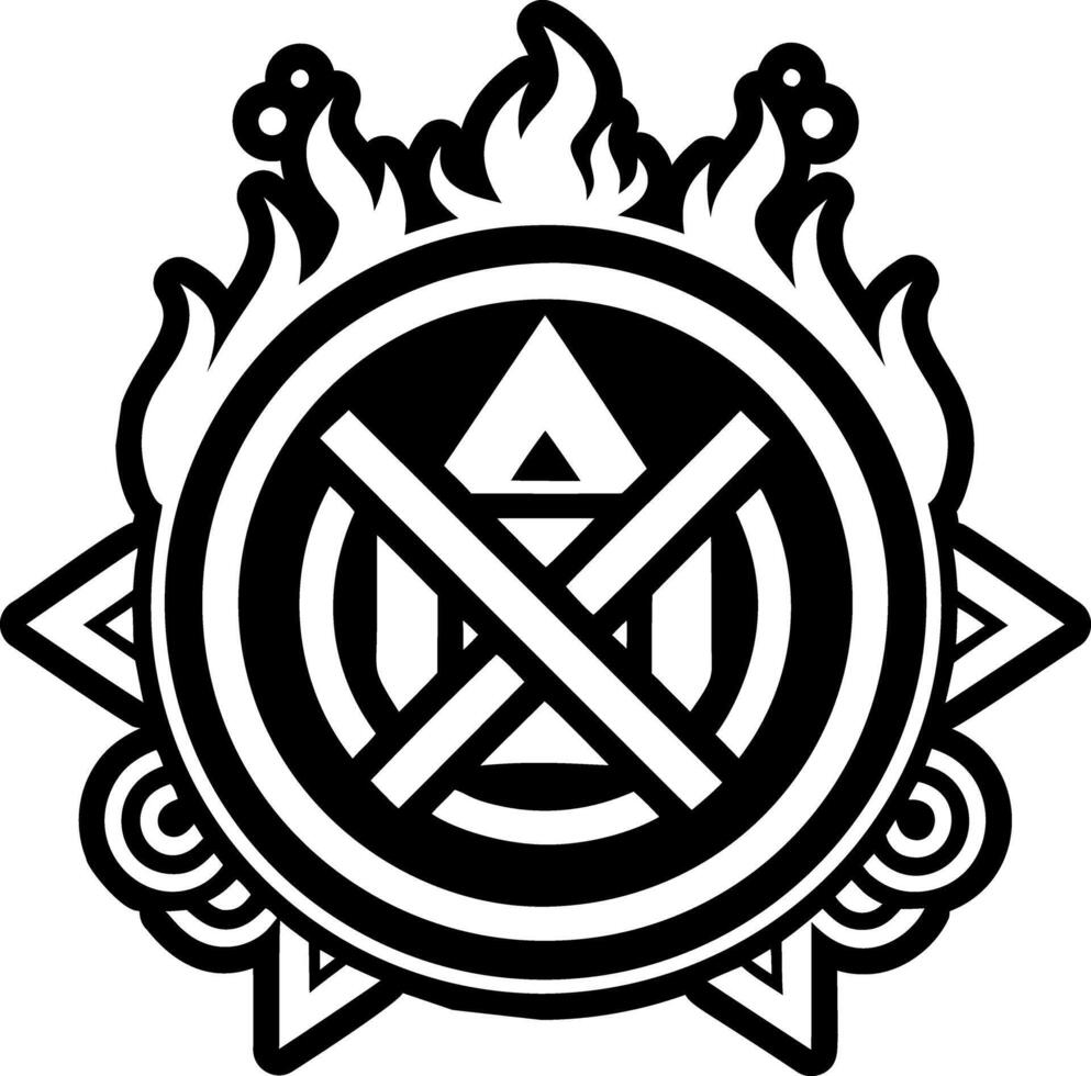 Fire symbol icon in solid style vector