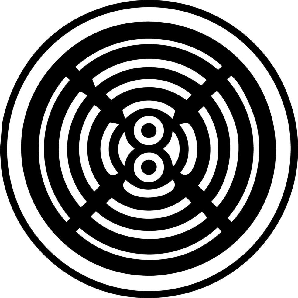 Concentric shape symbol icon in glyph style vector
