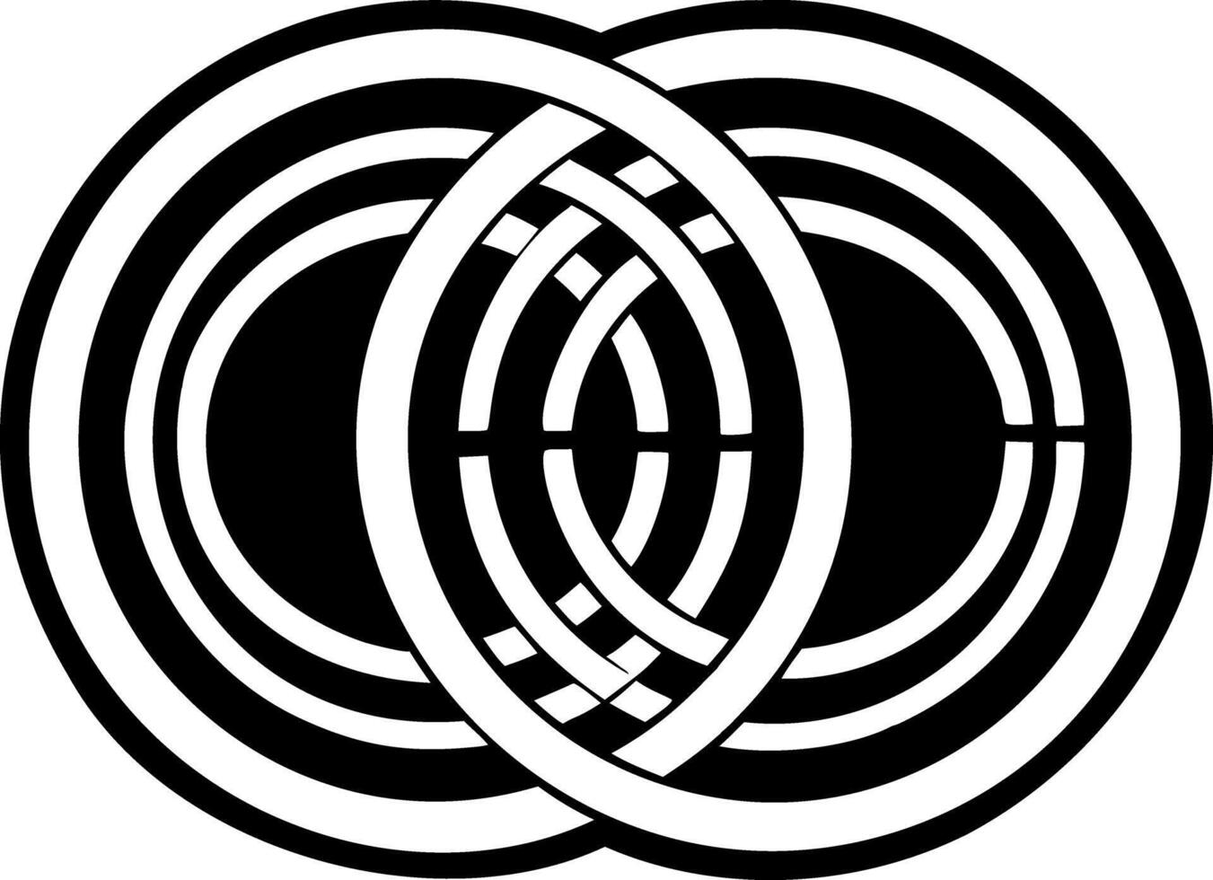 A solid style icon of overlapping hobo symbol vector