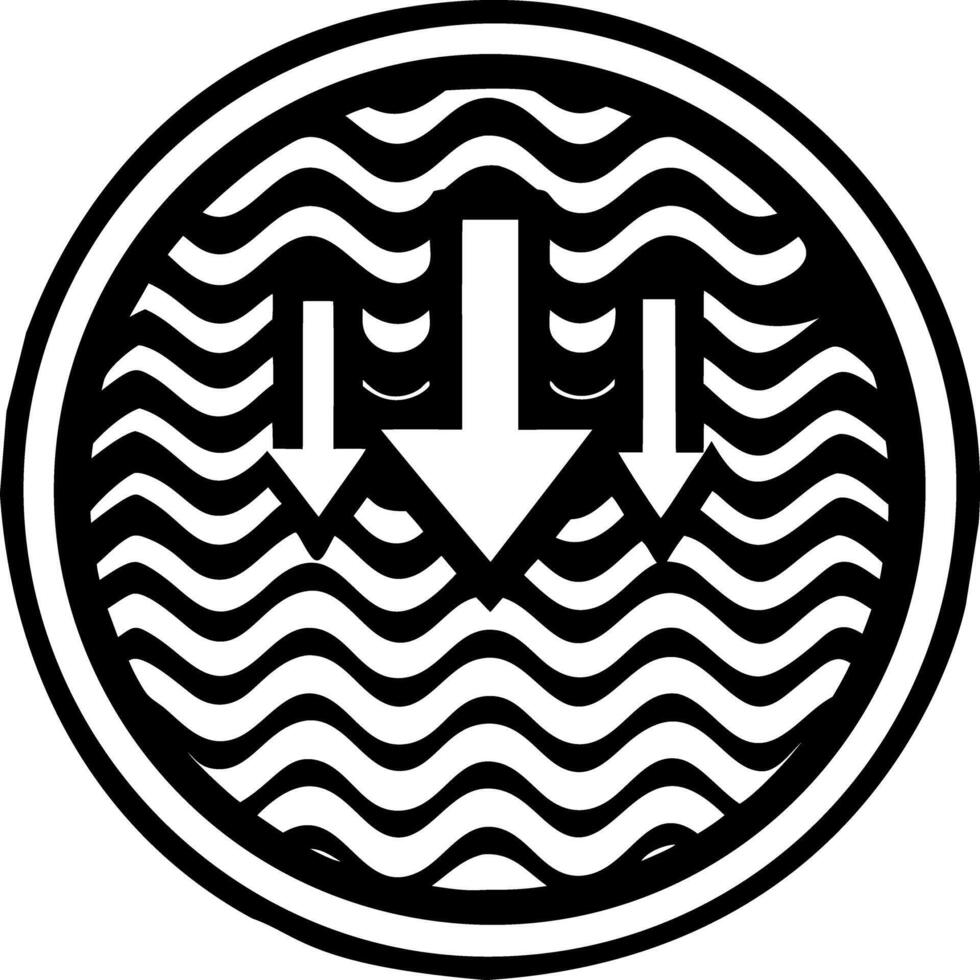 A filled style icon of waves sign vector