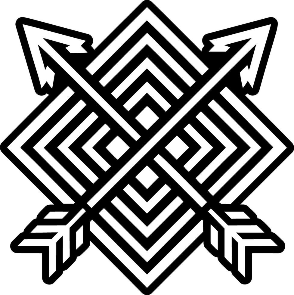 War arrows symbol icon in filled style vector