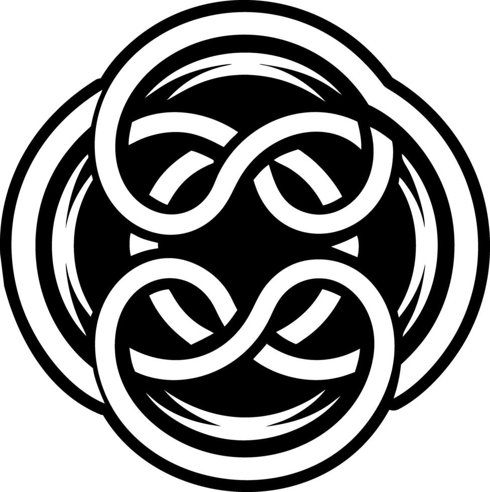 A glyph style icon of interlinked circles symbol vector