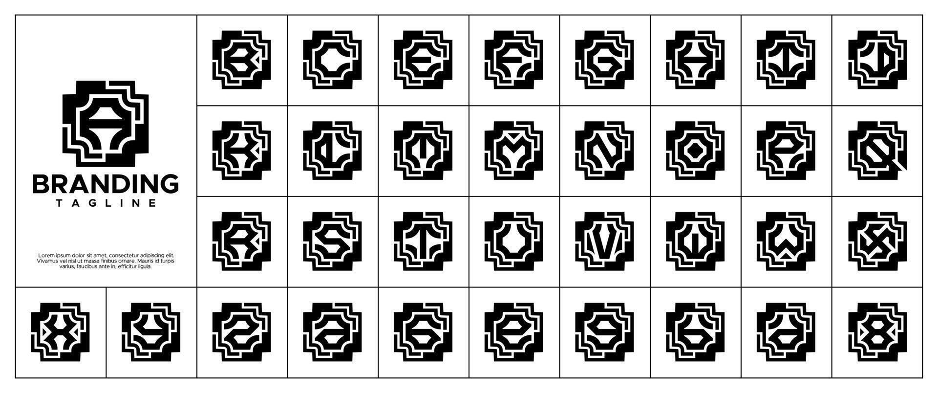 Medical health initial letter A-Z logo set vector