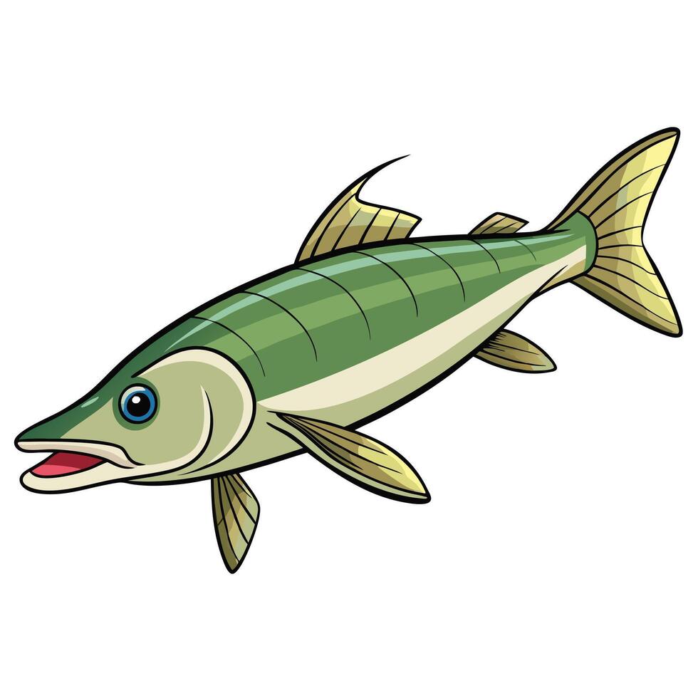 Pike Fish Art Illustration vector