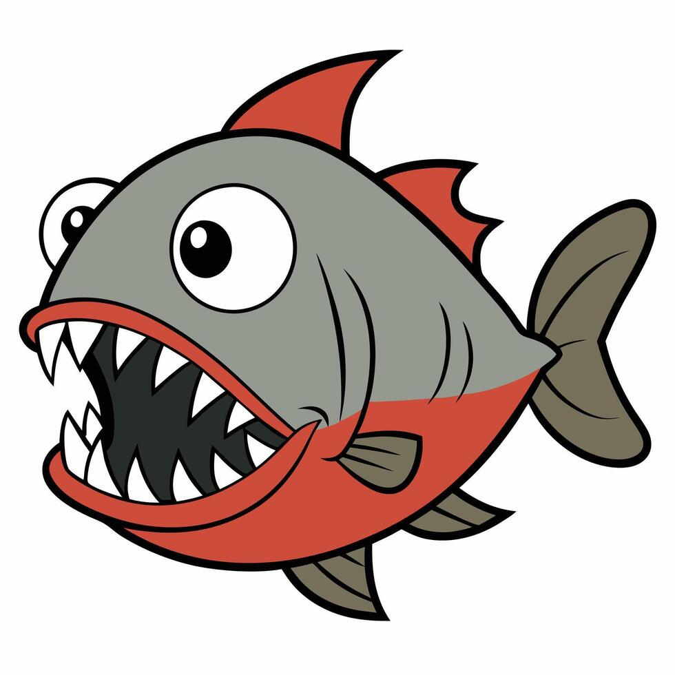 Detailed Piranha Fish Graphic vector