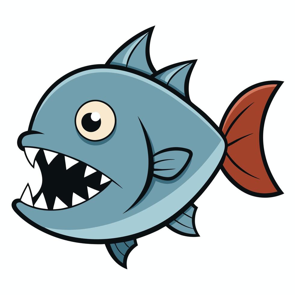 Piranha Fish Art Illustration vector