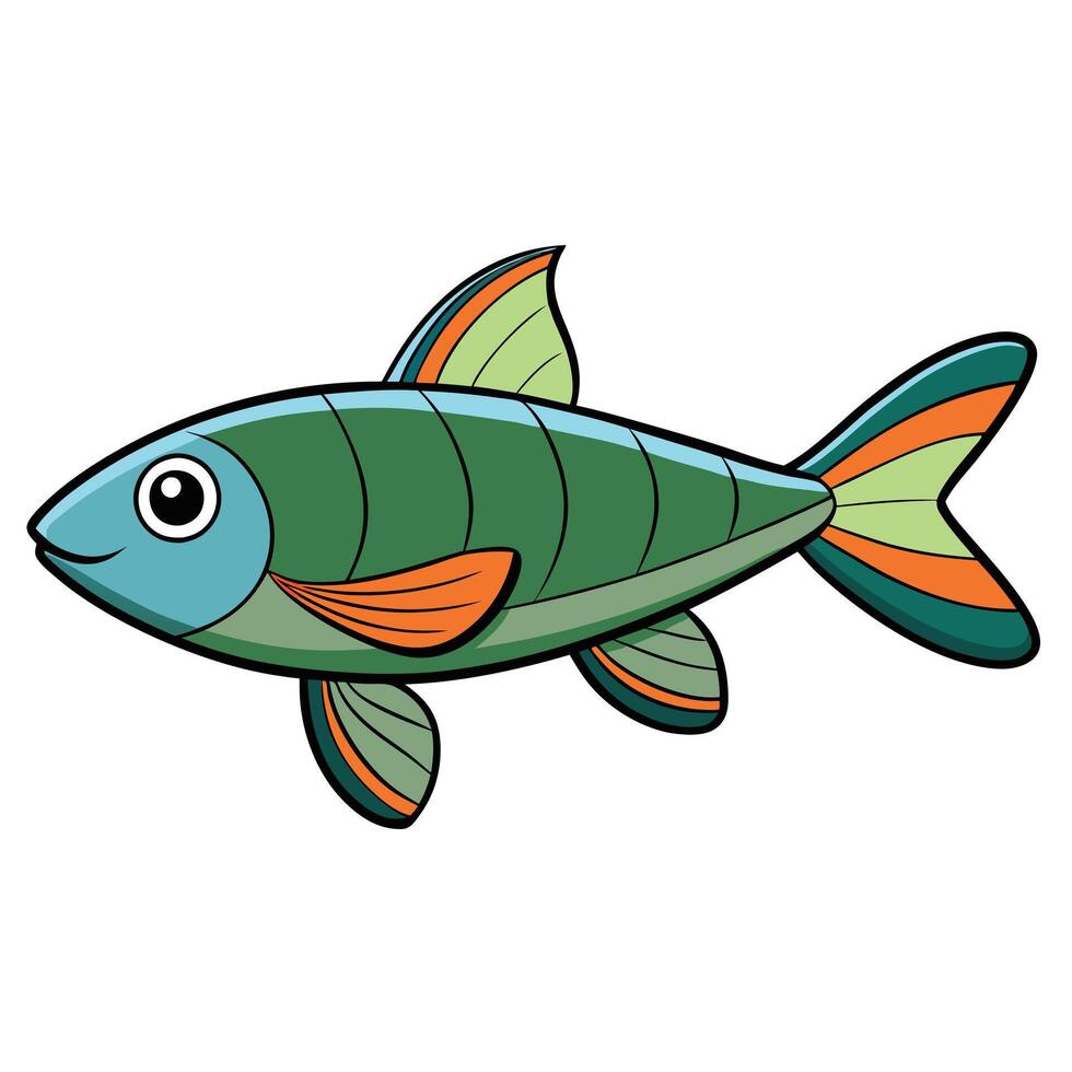 Rainbowfish Fish Flat Graphic vector