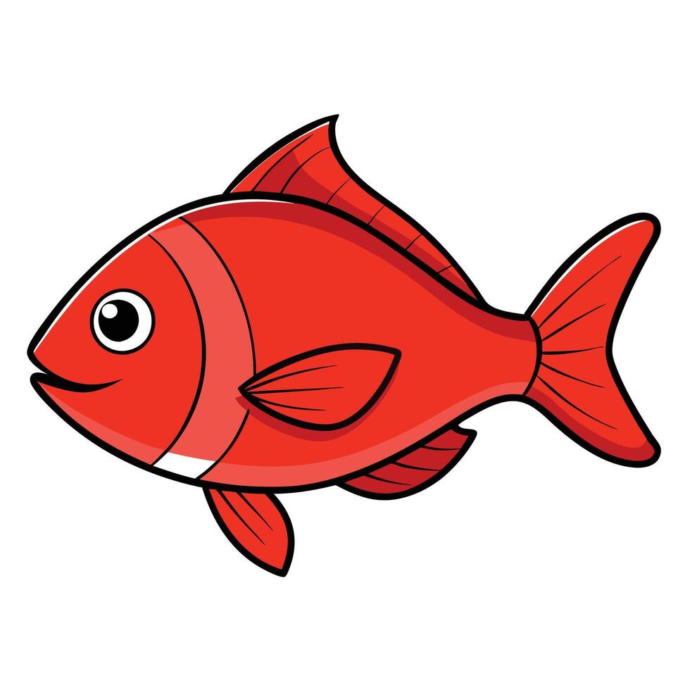 Red Snapper Fish Flat Graphic vector