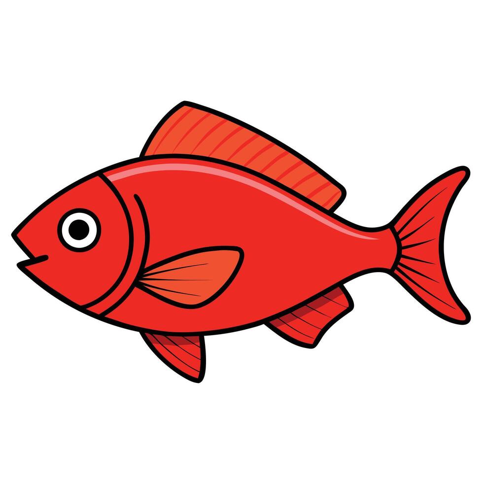 Red Snapper Fish Graphic Icon vector