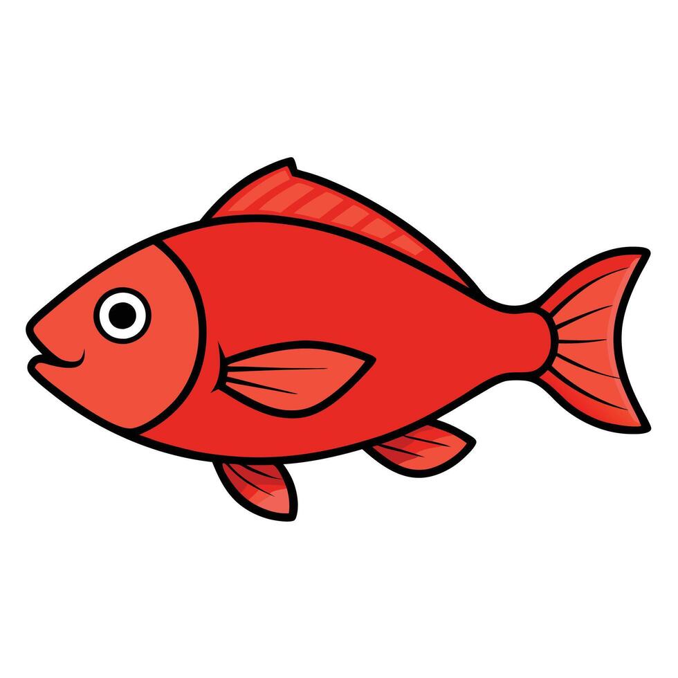 Red Snapper Fish Minimalist Art vector