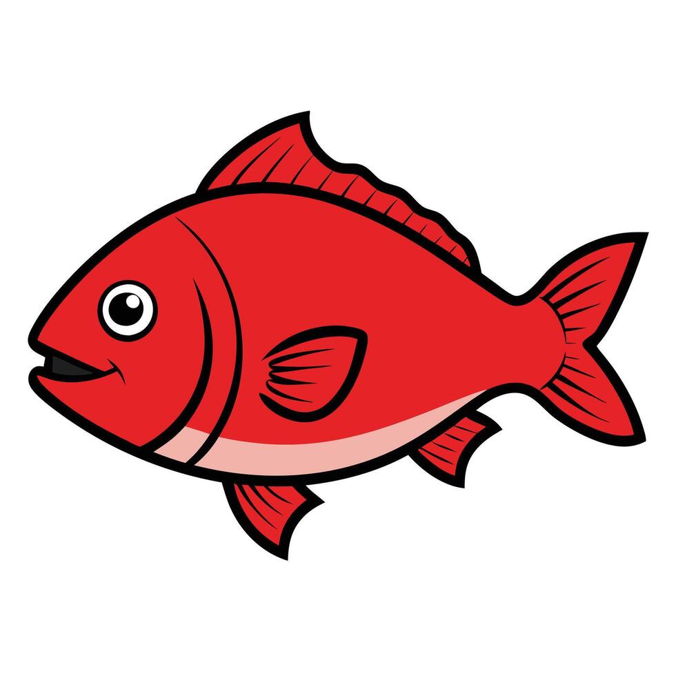 Red Snapper Fish Flat Design vector