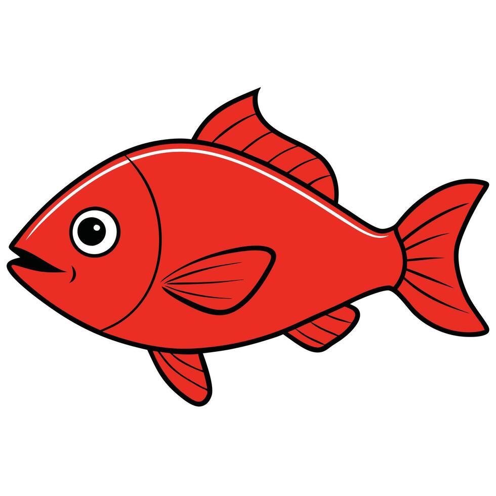 Red Snapper Fish Outline Illustration vector