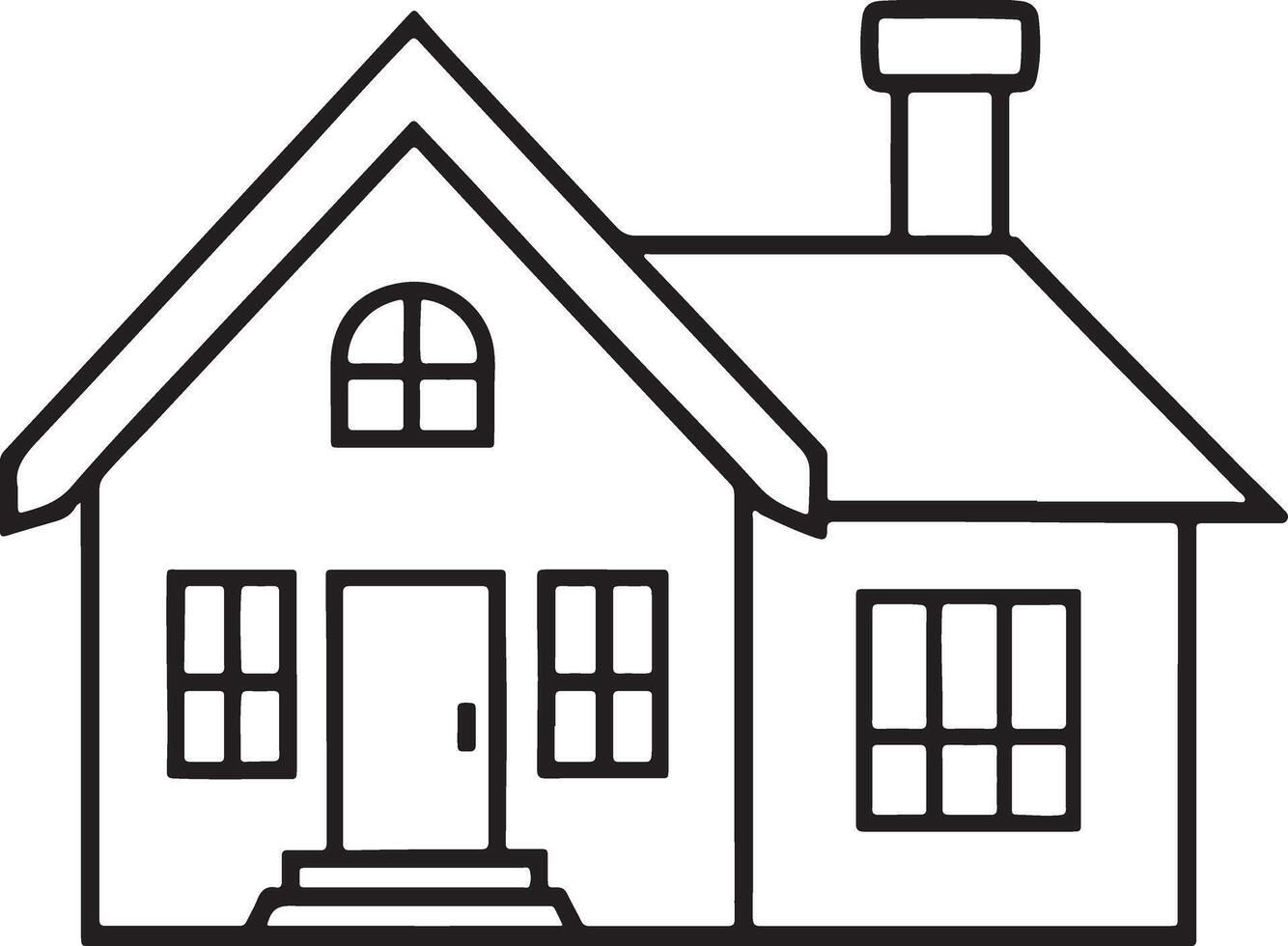 Dream House Line Art Coloring Page Design vector