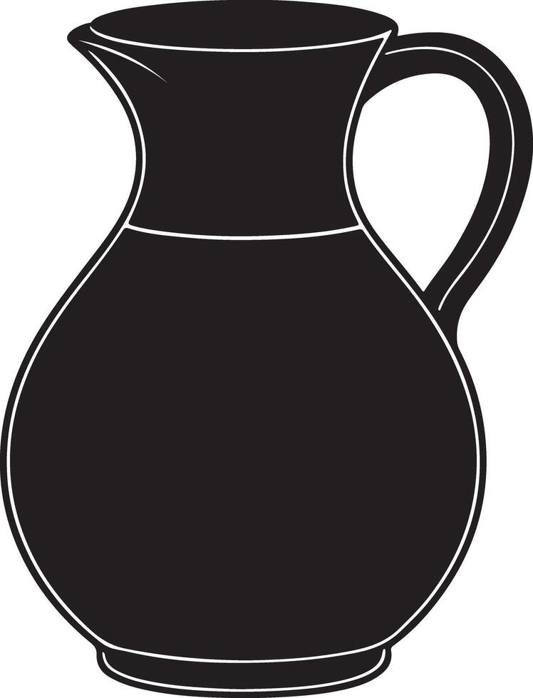 Ornamental Jug Silhouette Coloring Page Design vector