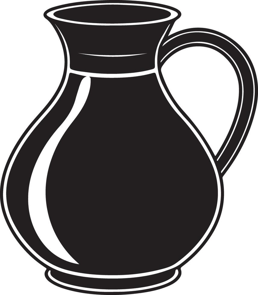 Abstract Jug Silhouette Coloring Art on Solid White vector