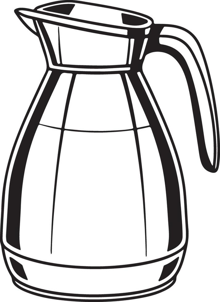 Functional Jug Outline Illustration for Coloring vector