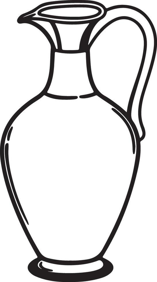 Minimalist Jug Silhouette Coloring Illustration, Clean White vector