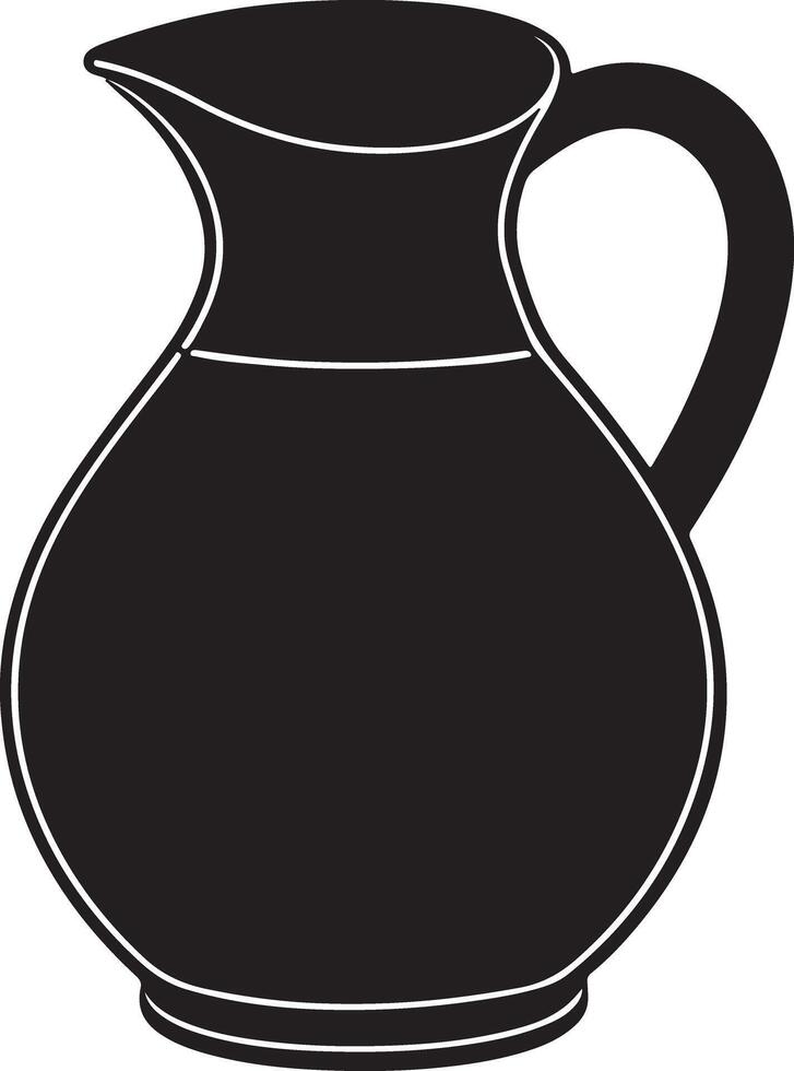 Black and White Jug Art for Coloring Pages vector