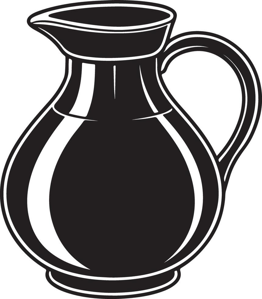 Elegant Jug Silhouette Design for Coloring Pages vector