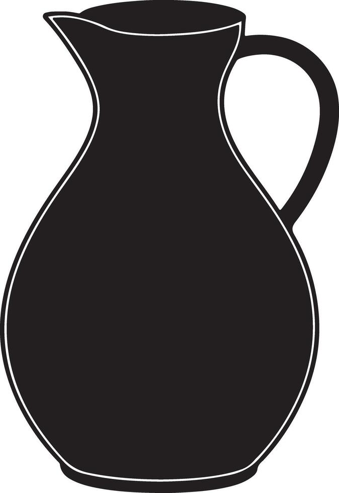Simple Jug Design Coloring Page Solid White Background vector