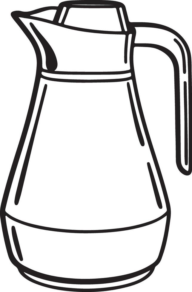 Vintage Jug Coloring Page Design on Clean White Background vector