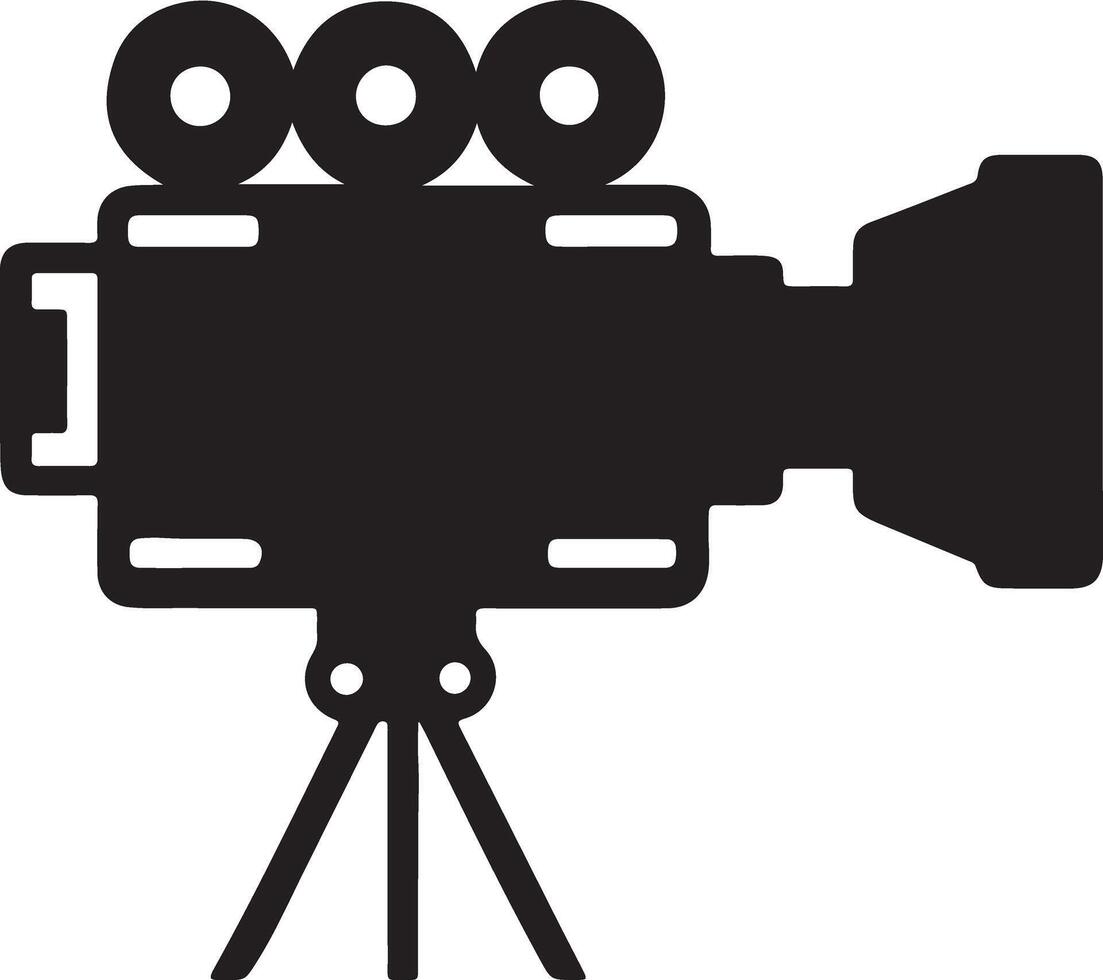 Artistic Camera Silhouette Coloring Page on White Background vector